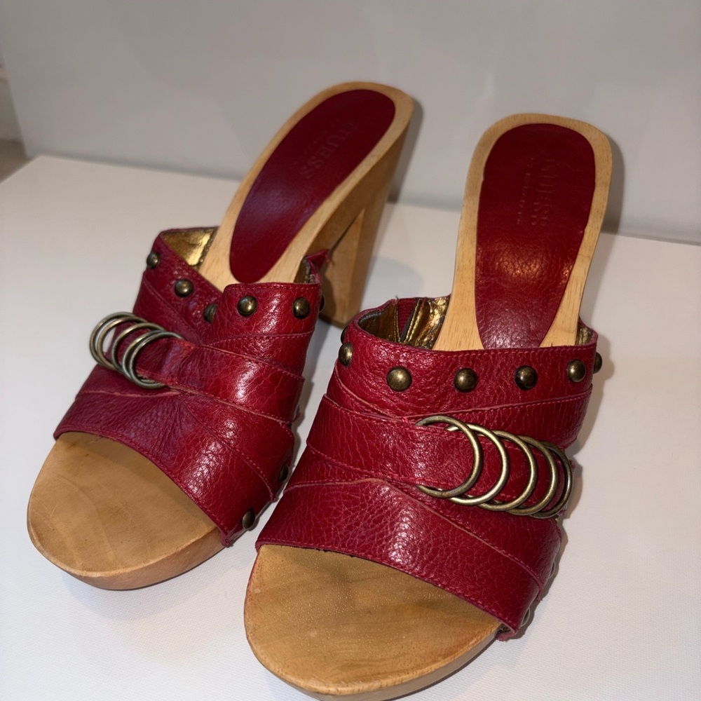 Guess by Marciano Vintage Leather Platform Heels